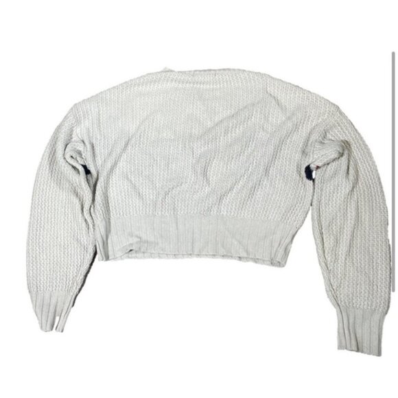 Urban Retro Striped Cropped Knit Sweater Medium Crop Top Long Sleeve - Picture 2 of 5